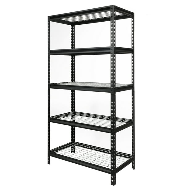 Metal Rack Shelving Storage 36"W x 18"D x 72"H Garage 5 Shelf 4000 lb Capacity